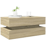 Salongbord Med Led-Lys Sonoma Eik 90X50X40 Cm