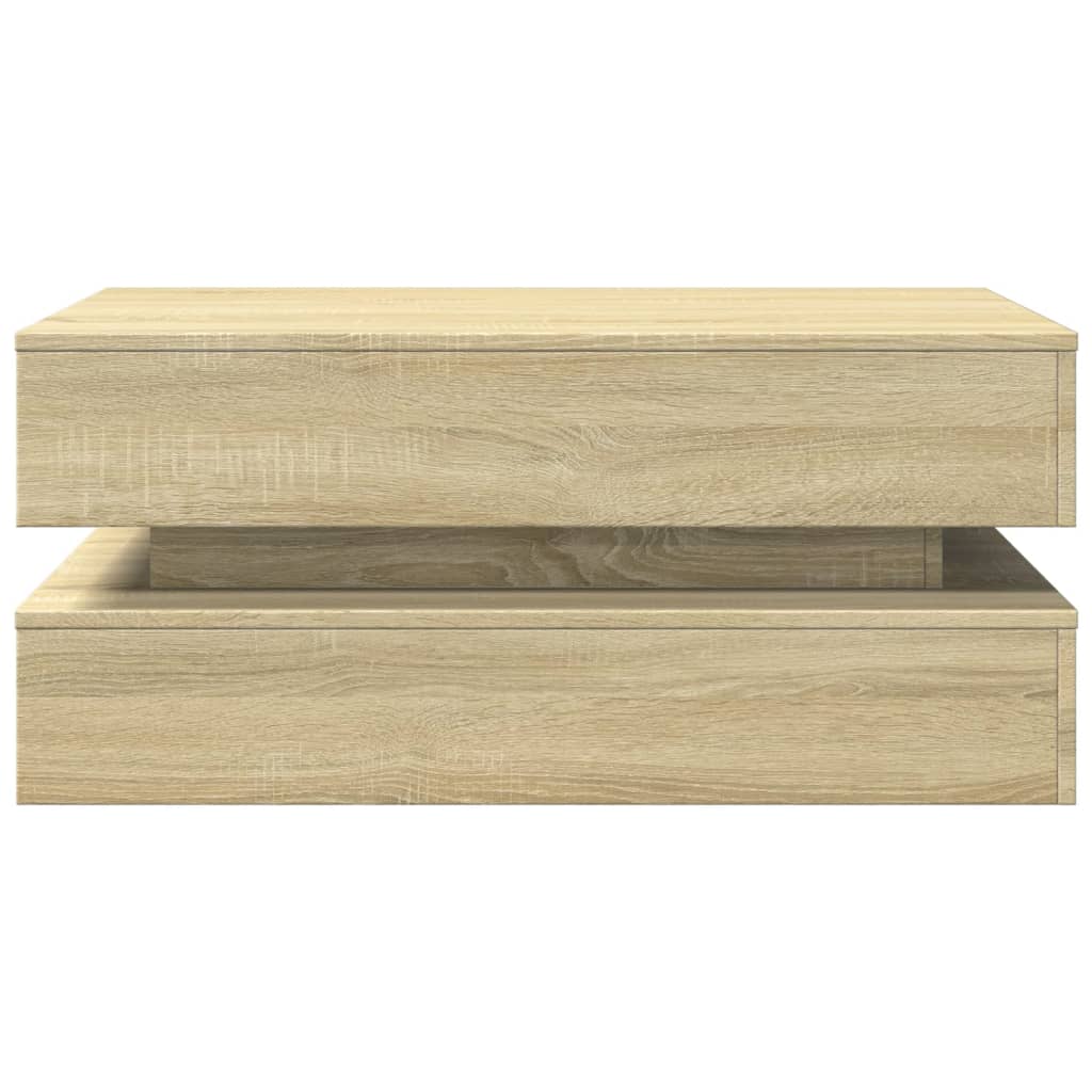 Salongbord Med Led-Lys Sonoma Eik 90X50X40 Cm