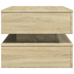 Salongbord Med Led-Lys Sonoma Eik 90X50X40 Cm