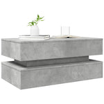 Salongbord Med Led-Lys Betonggrå 90X50X40 Cm
