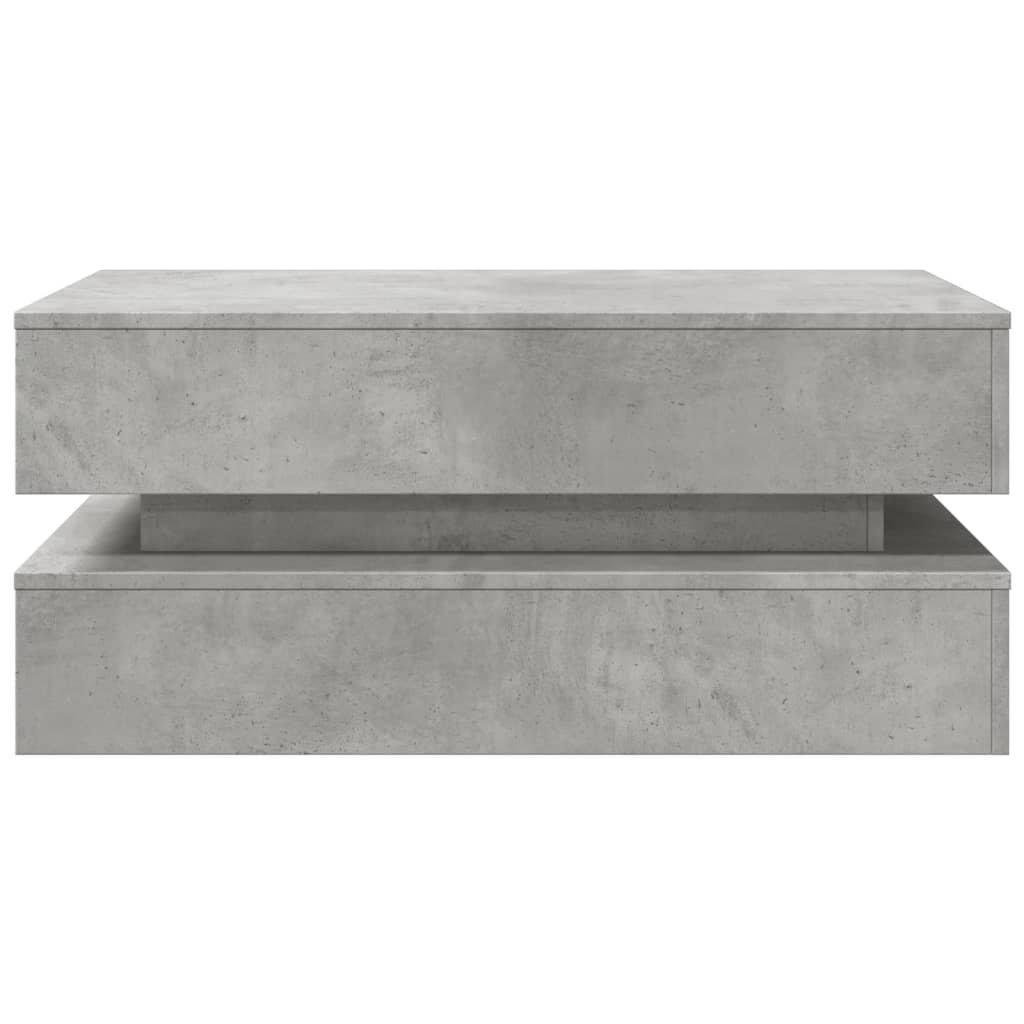 Salongbord Med Led-Lys Betonggrå 90X50X40 Cm