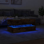 Salongbord Med Led-Lys Røkt Eik 90X50X40 Cm