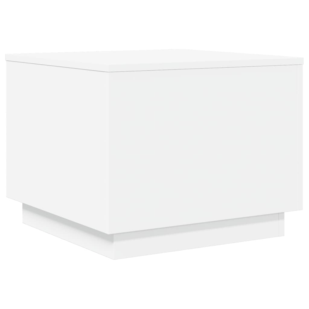 Salongbord Med Led-Lys Hvit 50X50X40 Cm