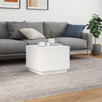Salongbord Med Led-Lys Hvit 50X50X40 Cm