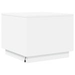Salongbord Med Led-Lys Hvit 50X50X40 Cm