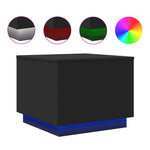Salongbord Med Led-Lys Svart 50X50X40 Cm
