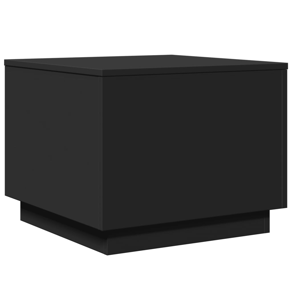Salongbord Med Led-Lys Svart 50X50X40 Cm