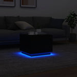 Salongbord Med Led-Lys Svart 50X50X40 Cm
