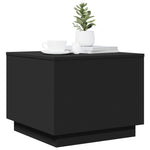 Salongbord Med Led-Lys Svart 50X50X40 Cm