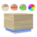 Salongbord Med Led-Lys Sonoma Eik 50X50X40 Cm