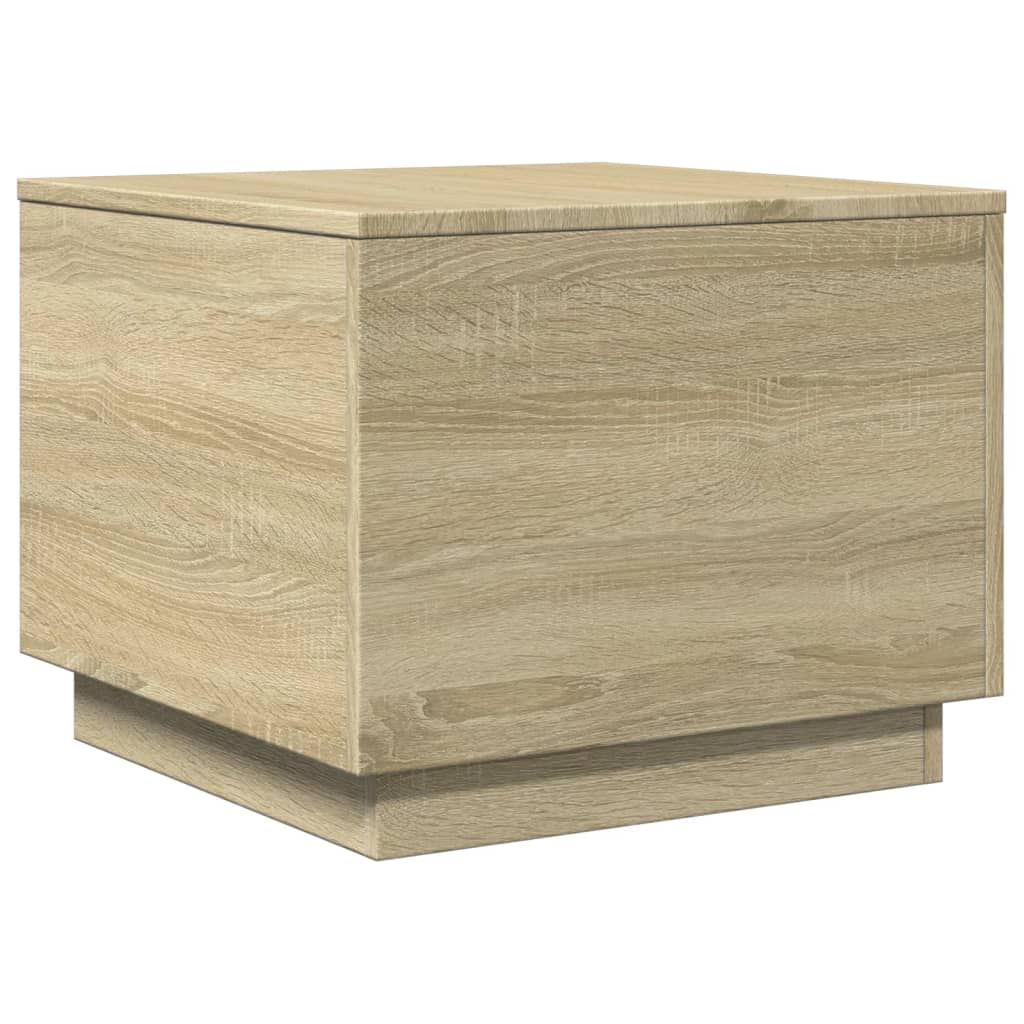 Salongbord Med Led-Lys Sonoma Eik 50X50X40 Cm