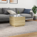 Salongbord Med Led-Lys Sonoma Eik 50X50X40 Cm
