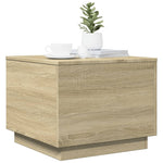 Salongbord Med Led-Lys Sonoma Eik 50X50X40 Cm