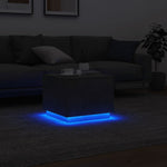 Salongbord Med Led-Lys Betonggrå 50X50X40 Cm