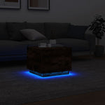 Salongbord Med Led-Lys Sonoma Røkt Eik 50X50X40 Cm