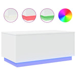 Salongbord Med Led-Lys Hvit 90X50X40 Cm