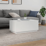 Salongbord Med Led-Lys Hvit 90X50X40 Cm