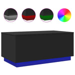 Salongbord Med Led-Lys Svart 90X50X40 Cm