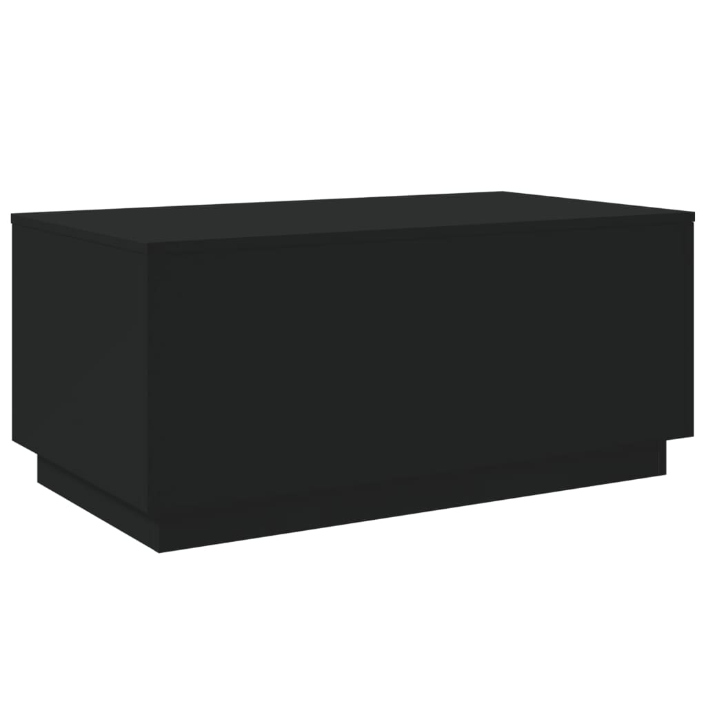 Salongbord Med Led-Lys Svart 90X50X40 Cm