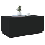 Salongbord Med Led-Lys Svart 90X50X40 Cm