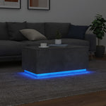 Salongbord Med Led-Lys Betonggrå 90X50X40 Cm