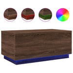 Salongbord Med Led-Lys Brun Eik 90X50X40 Cm