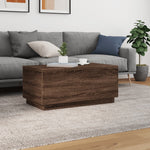 Salongbord Med Led-Lys Brun Eik 90X50X40 Cm