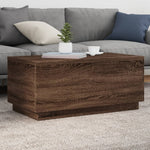 Salongbord Med Led-Lys Brun Eik 90X50X40 Cm
