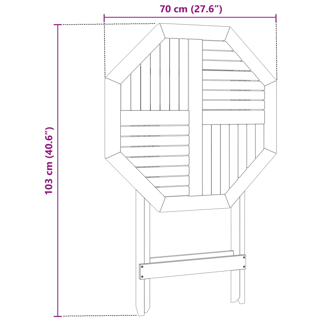 Sammenleggbart Hagebord Ø70X75 Cm Heltre Akasie