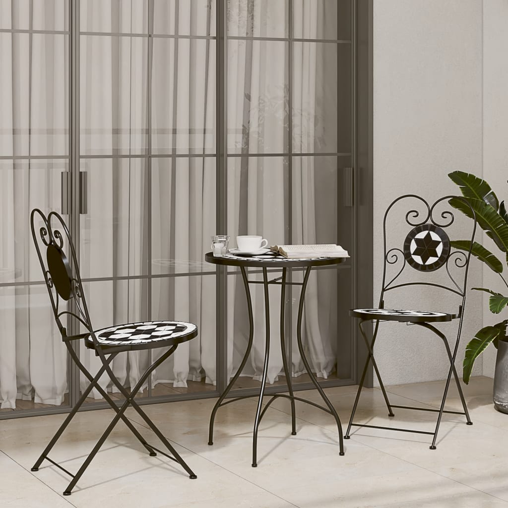 Bistrobord Med Mosaikk Blå Og Hvit Ø50X70 Cm Keramikk