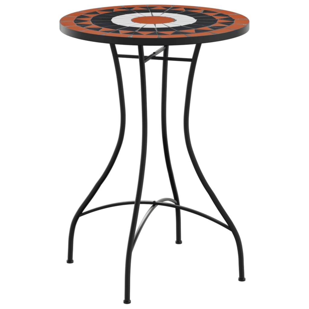 Bistrobord Med Mosaikk Terrakotta Og Hvit Ø50X70 Cm Keramikk