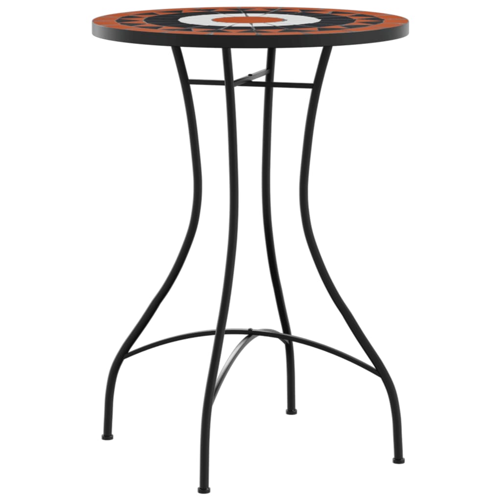 Bistrobord Med Mosaikk Terrakotta Og Hvit Ø50X70 Cm Keramikk