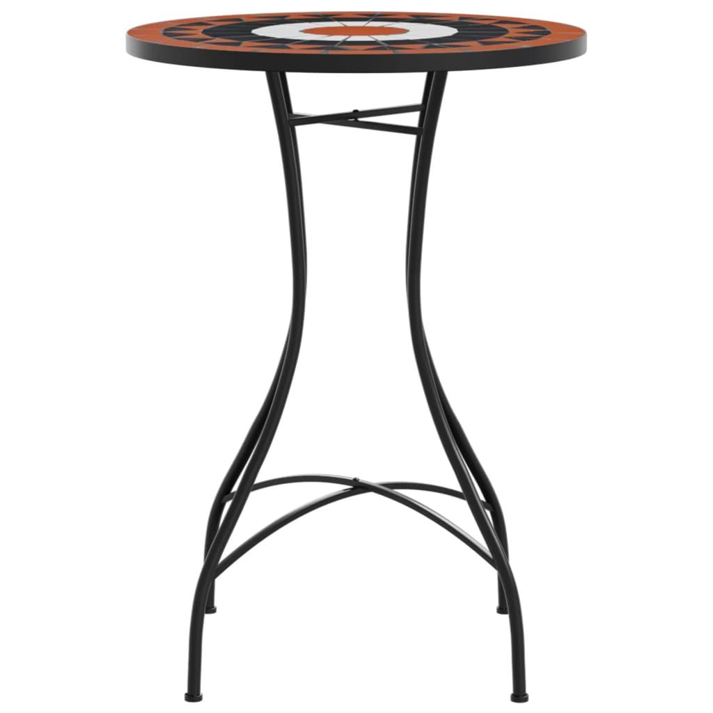 Bistrobord Med Mosaikk Terrakotta Og Hvit Ø50X70 Cm Keramikk