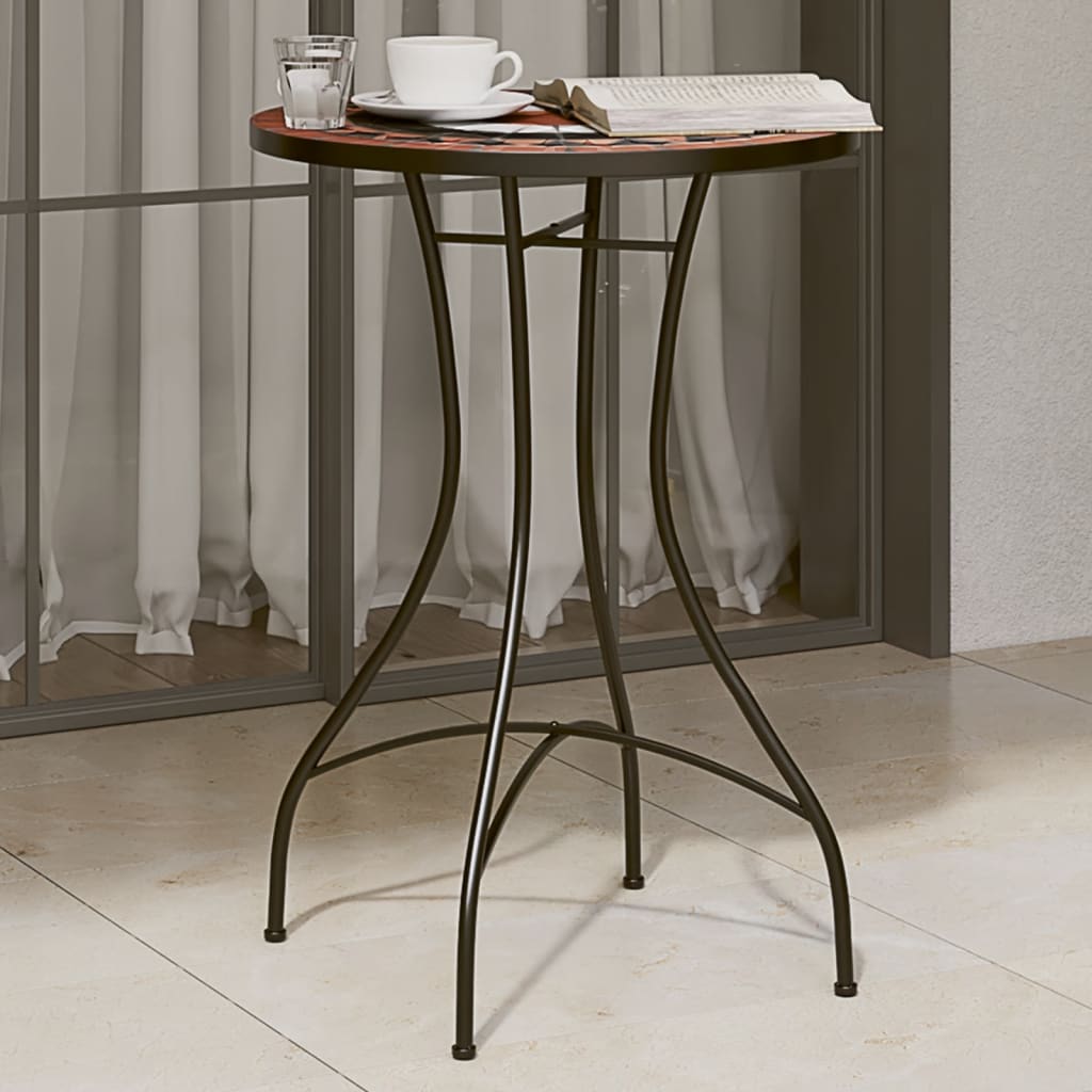 Bistrobord Med Mosaikk Terrakotta Og Hvit Ø50X70 Cm Keramikk