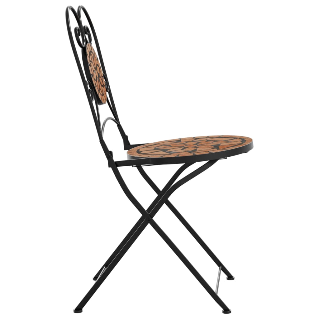 Sammenleggbare Bistrostoler 2 Stk Terrakotta Keramikk