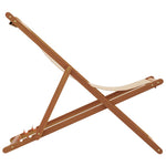 Sammenleggbar Strandstol Beige Heltre Eukalyptus Og Stoff