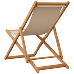 Sammenleggbar Strandstol Beige Heltre Eukalyptus Og Stoff