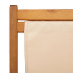 Sammenleggbar Strandstol Beige Heltre Eukalyptus Og Stoff