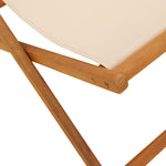 Sammenleggbar Strandstol Beige Heltre Eukalyptus Og Stoff