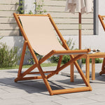 Sammenleggbar Strandstol Beige Heltre Eukalyptus Og Stoff