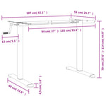 Stående Ramme For Skrivebord Svart (94-135)X60X(70-114) Cm Stål