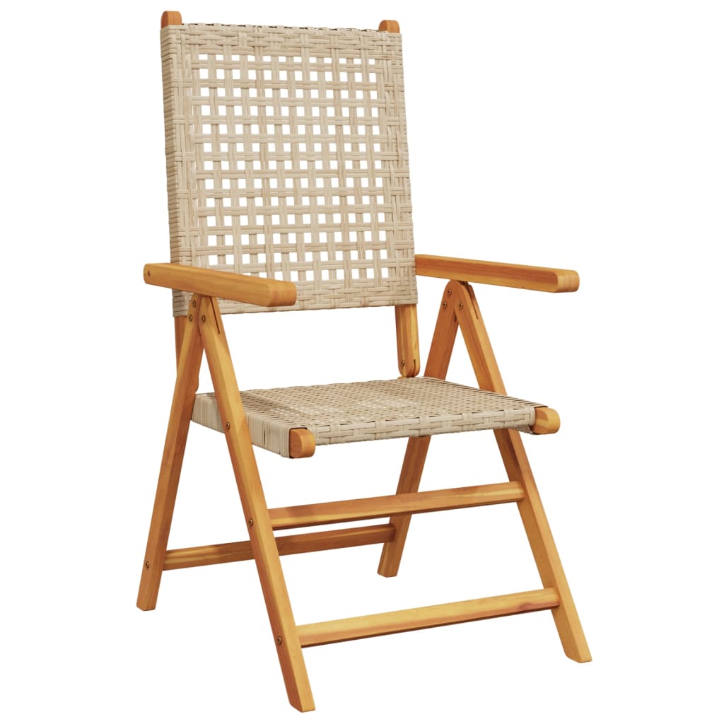 Hagestoler 2 Stk Beige Heltre Akasie Og Polyrotting