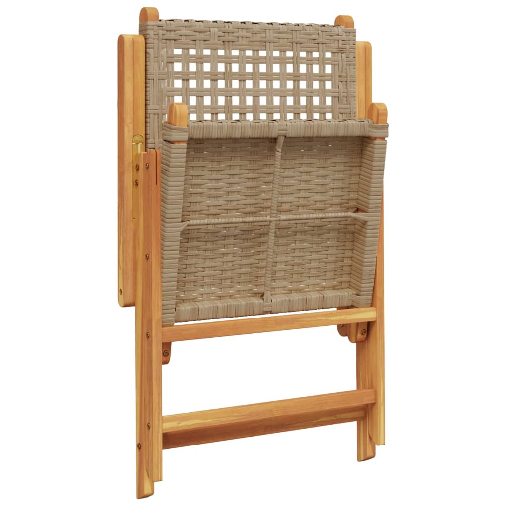 Hagestoler 2 Stk Beige Heltre Akasie Og Polyrotting