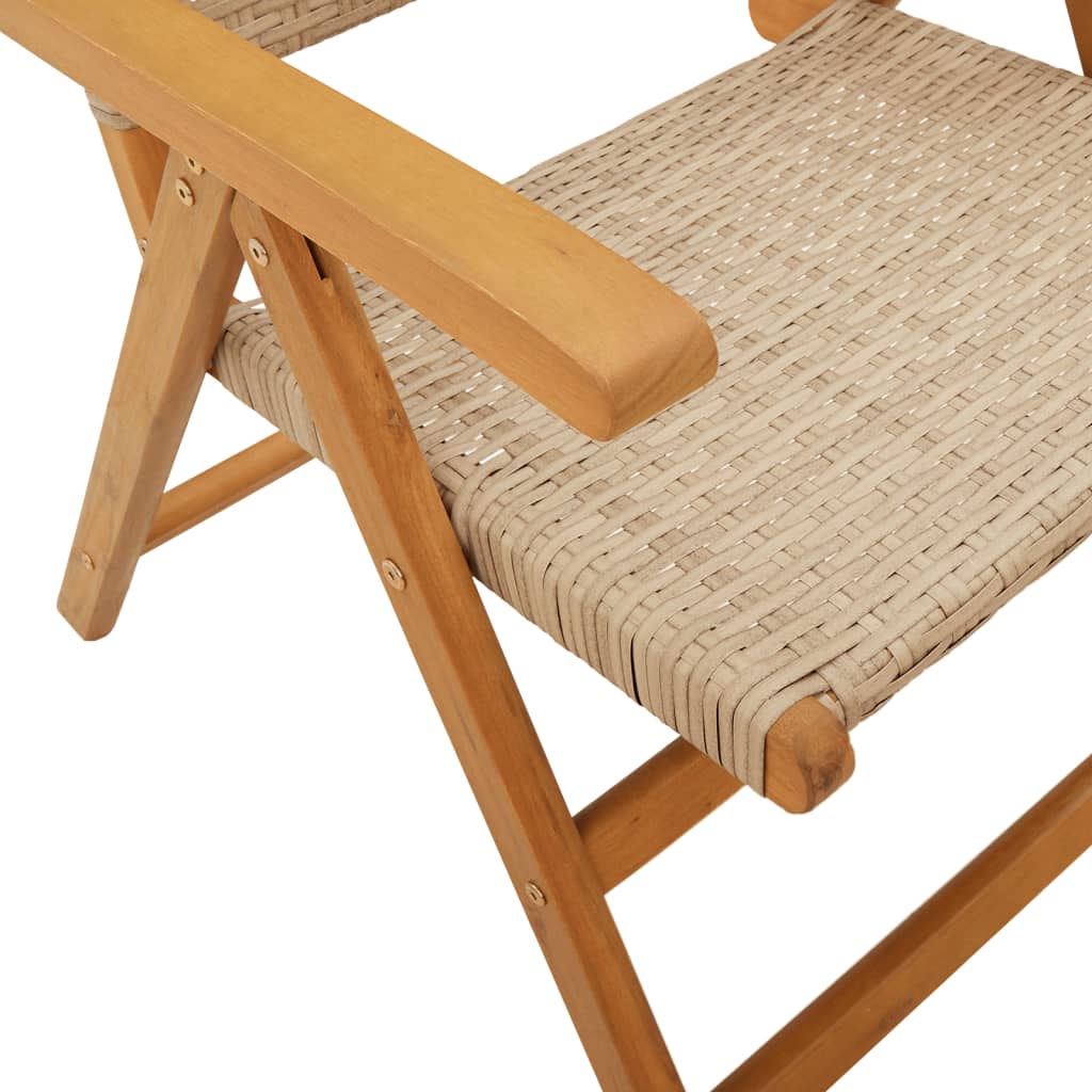 Hagestoler 2 Stk Beige Heltre Akasie Og Polyrotting