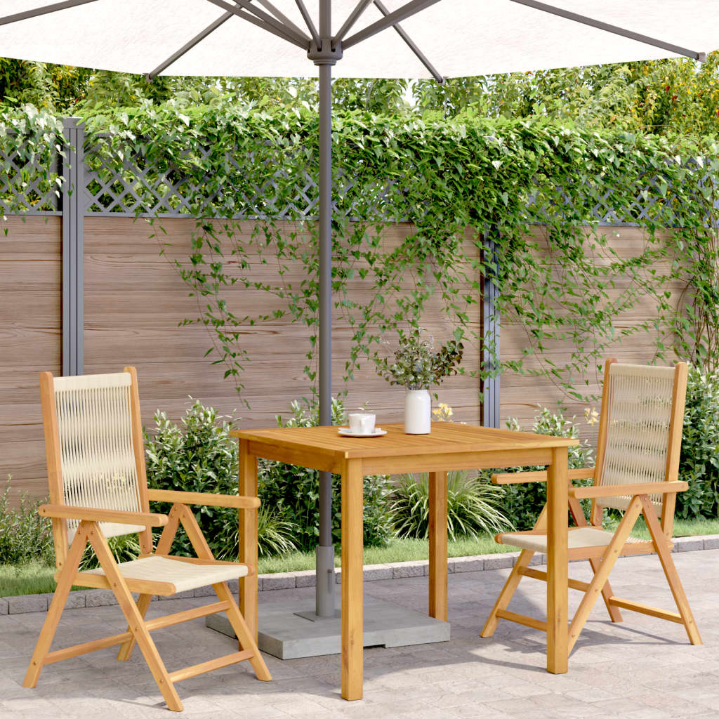 Hagestoler 2 Stk Beige Heltre Akasie Og Polypropylen