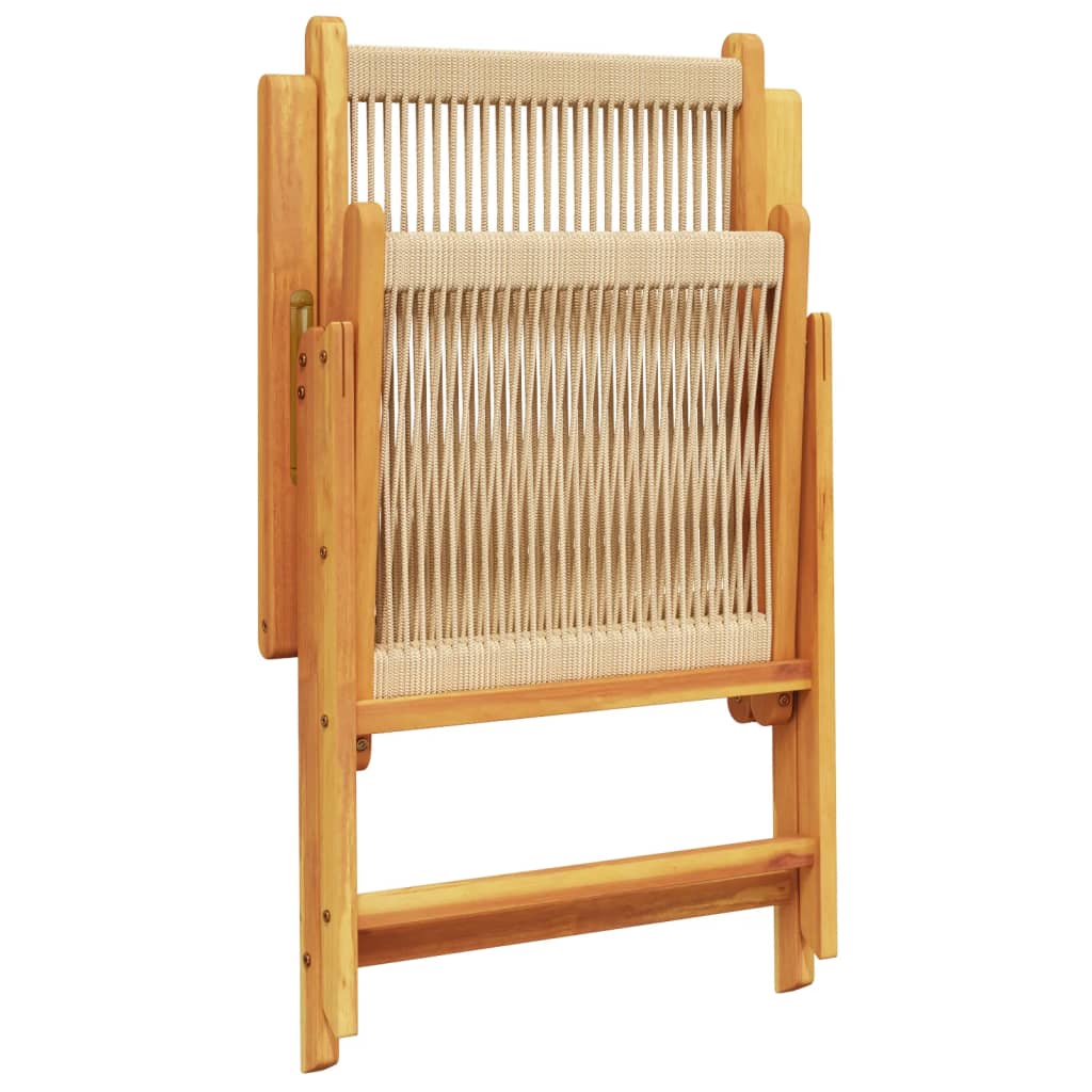 Hagestoler 2 Stk Beige Heltre Akasie Og Polypropylen