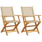 Hagestoler 2 Stk Beige Heltre Akasie Og Polyrotting