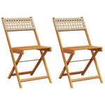 Bistrostoler 2 Stk Beige Heltre Akasie Og Polyrotting