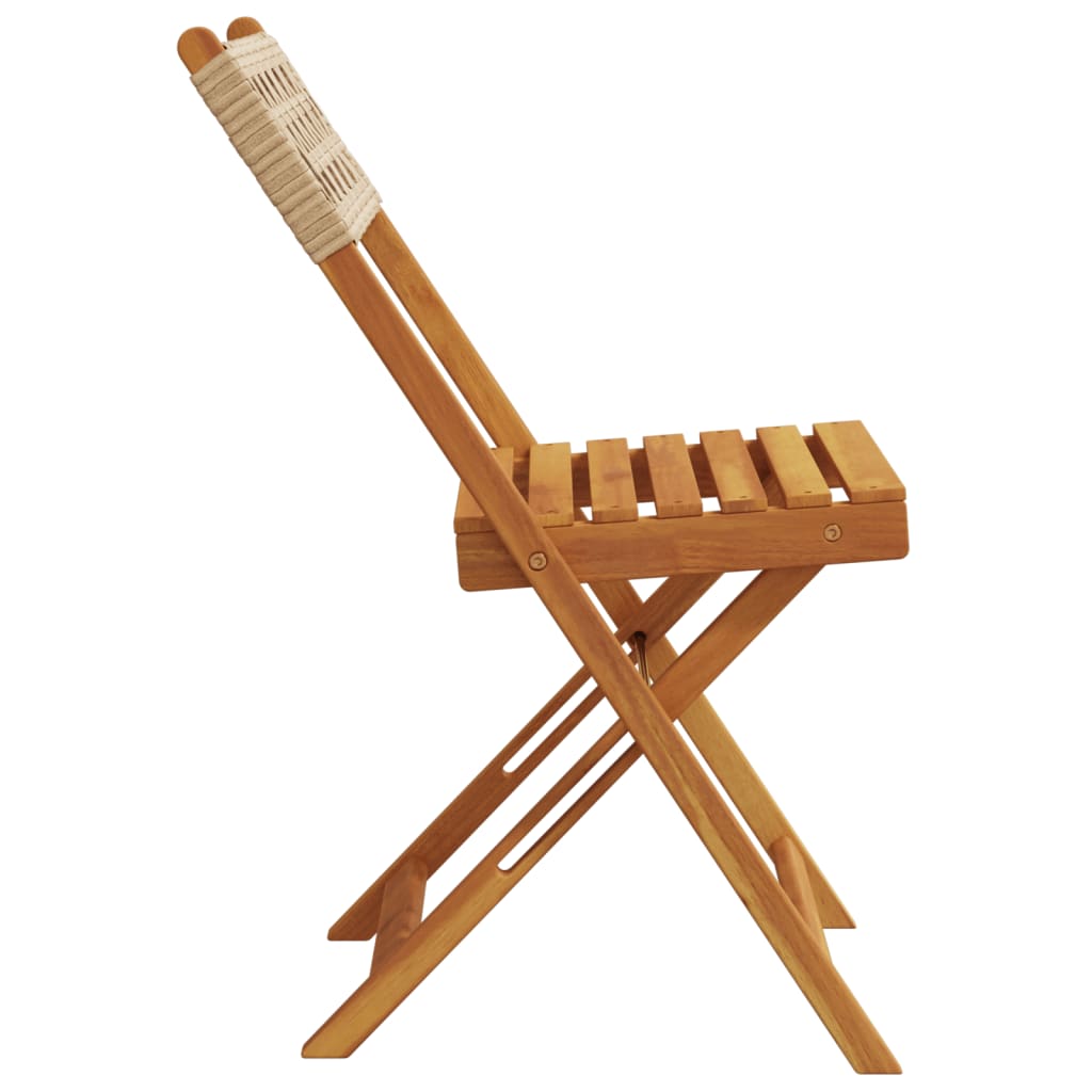 Bistrostoler 2 Stk Beige Heltre Akasie Og Polyrotting
