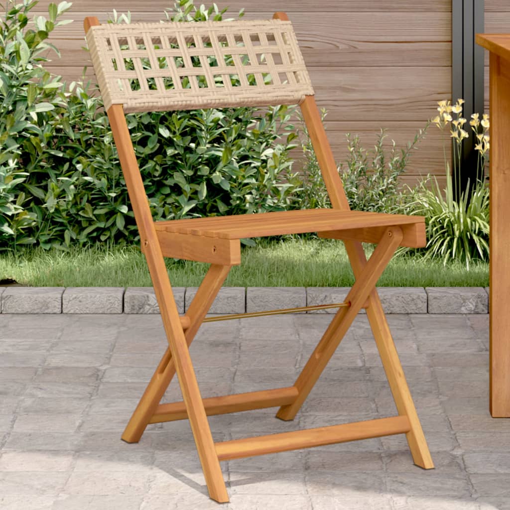 Bistrostoler 2 Stk Beige Heltre Akasie Og Polyrotting